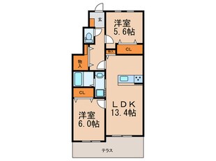 ハピネス南里A棟の物件間取画像